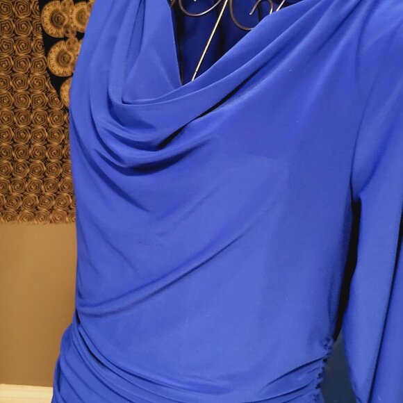 Chaps ~ Sz M ~ Royal Blue ~ Formal ~ Mid Calf Dress ~ NWOT - Picture 3 of 7